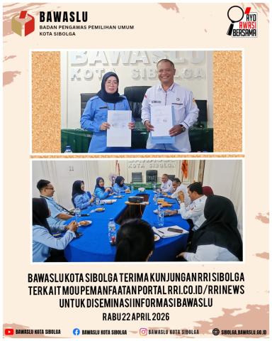MOU RRI dengan Bawaslu Kota Sibolga